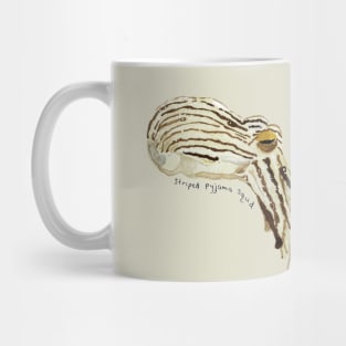 Striped Pyjama Squid Watercolor Painting Mug